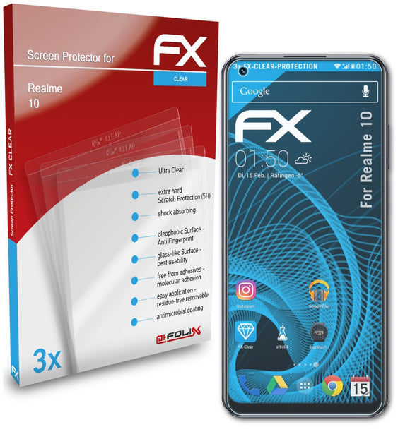 atFoliX FX-Clear Schutzfolie für Realme 10