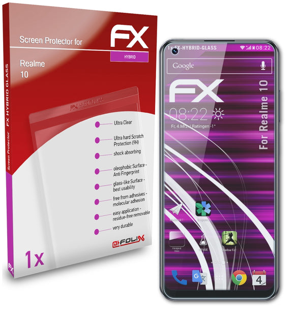 atFoliX FX-Hybrid-Glass Panzerglasfolie für Realme 10