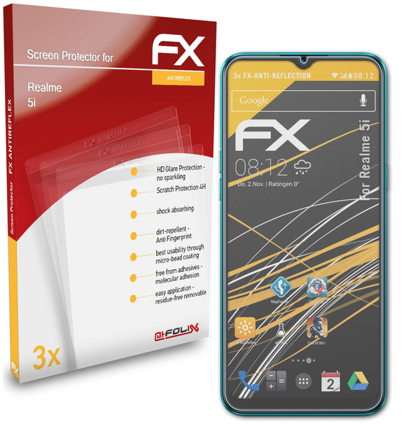 atFoliX FX-Antireflex Displayschutzfolie für Realme 5i