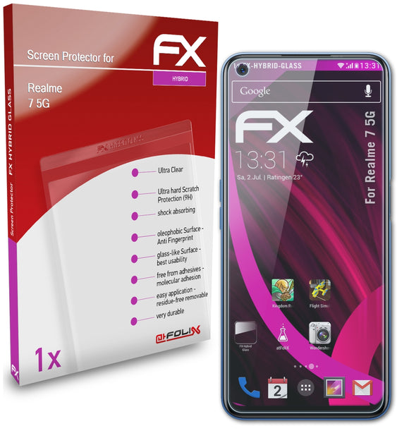atFoliX FX-Hybrid-Glass Panzerglasfolie für Realme 7 5G