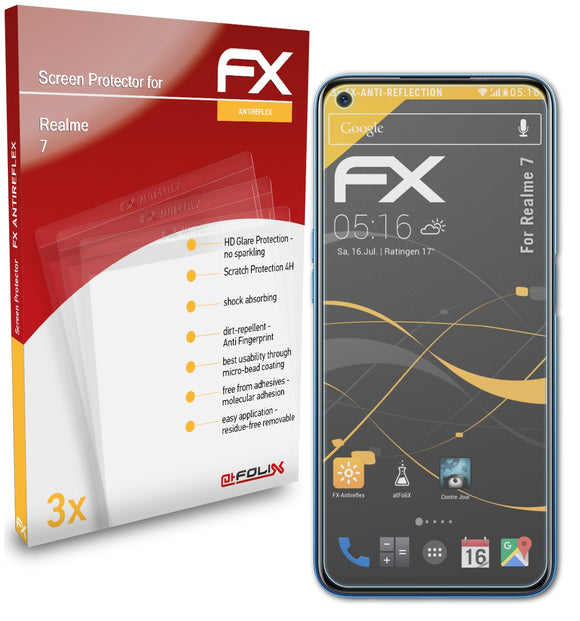atFoliX FX-Antireflex Displayschutzfolie für Realme 7
