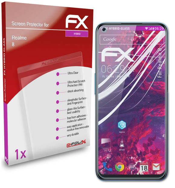 atFoliX FX-Hybrid-Glass Panzerglasfolie für Realme 8
