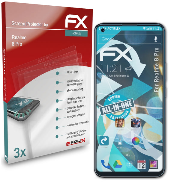 atFoliX FX-ActiFleX Displayschutzfolie für Realme 8 Pro