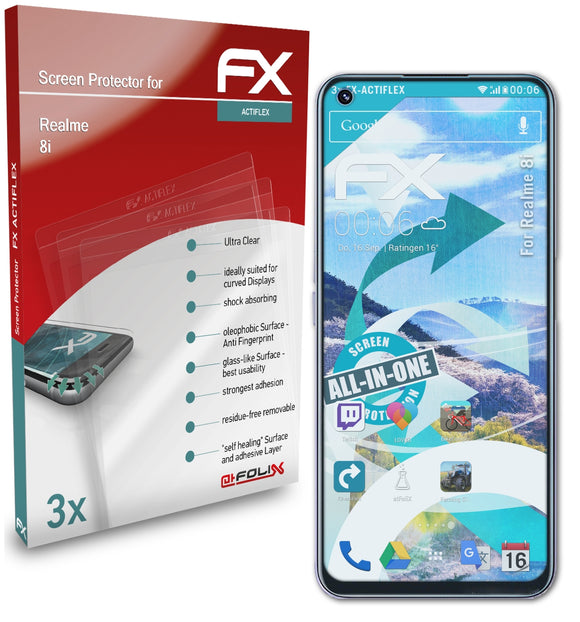 atFoliX FX-ActiFleX Displayschutzfolie für Realme 8i