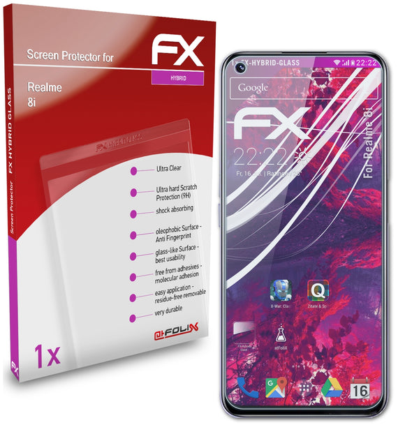 atFoliX FX-Hybrid-Glass Panzerglasfolie für Realme 8i