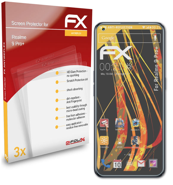 atFoliX FX-Antireflex Displayschutzfolie für Realme 9 Pro+
