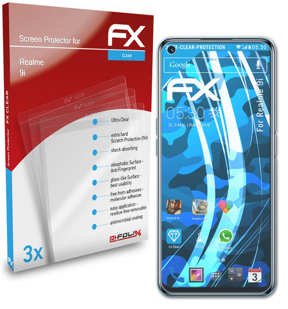 atFoliX FX-Clear Schutzfolie für Realme 9i