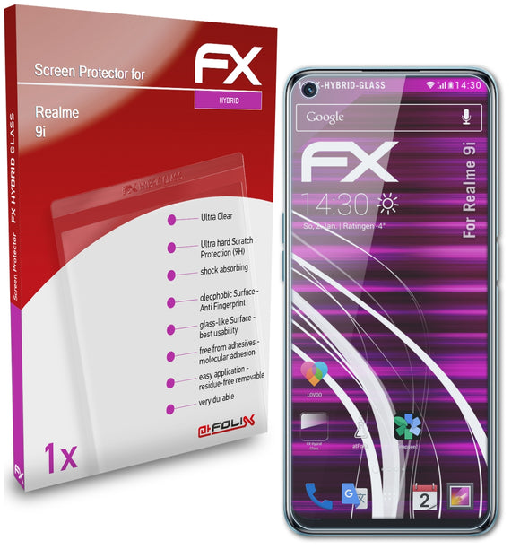 atFoliX FX-Hybrid-Glass Panzerglasfolie für Realme 9i