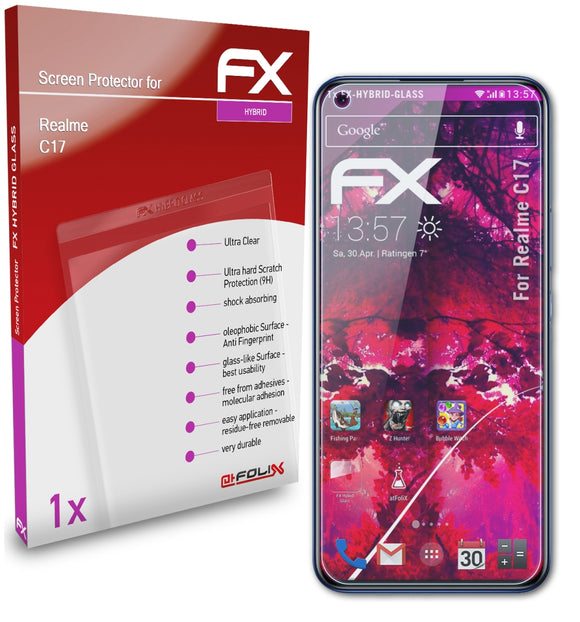 atFoliX FX-Hybrid-Glass Panzerglasfolie für Realme C17