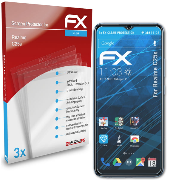 atFoliX FX-Clear Schutzfolie für Realme C25s