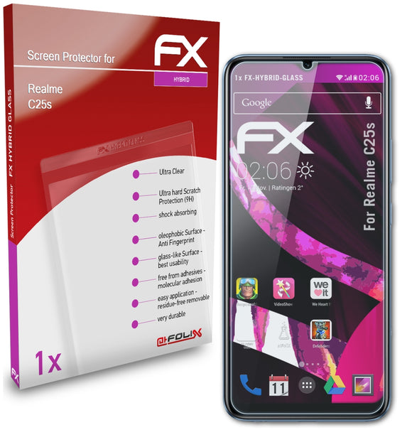 atFoliX FX-Hybrid-Glass Panzerglasfolie für Realme C25s