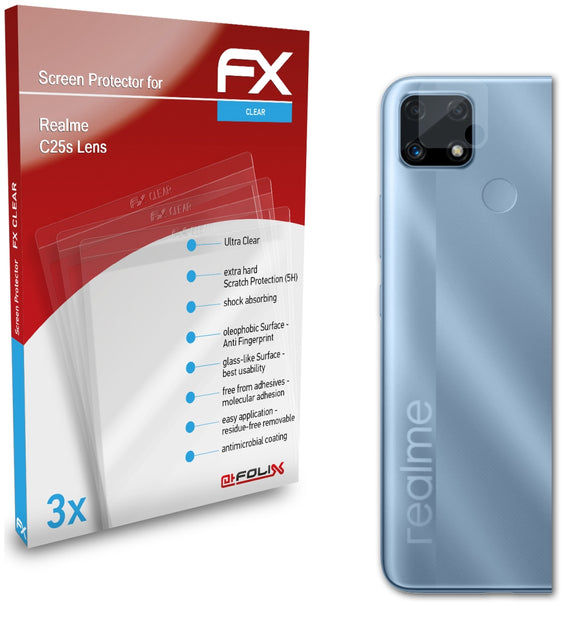 atFoliX FX-Clear Schutzfolie für Realme C25s (Lens)