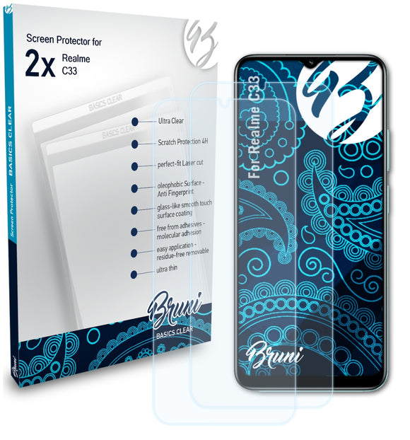 Bruni Basics-Clear Displayschutzfolie für Realme C33