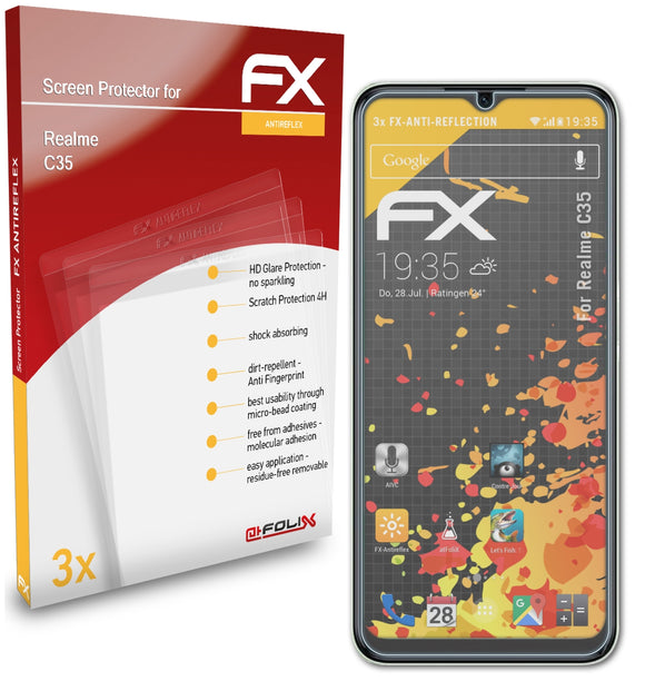 atFoliX FX-Antireflex Displayschutzfolie für Realme C35