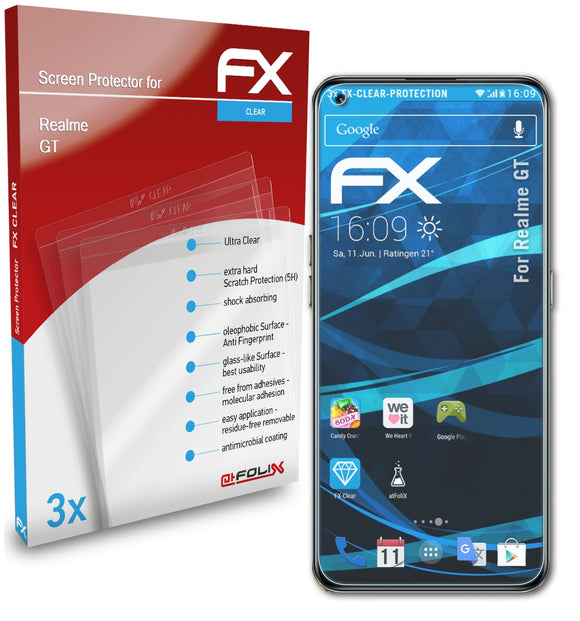 atFoliX FX-Clear Schutzfolie für Realme GT