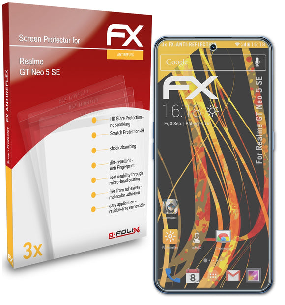 atFoliX FX-Antireflex Displayschutzfolie für Realme GT Neo 5 SE