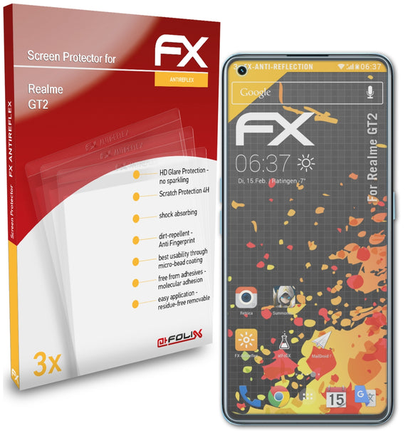 atFoliX FX-Antireflex Displayschutzfolie für Realme GT2