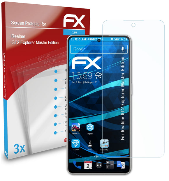 atFoliX FX-Clear Schutzfolie für Realme GT2 Explorer Master Edition