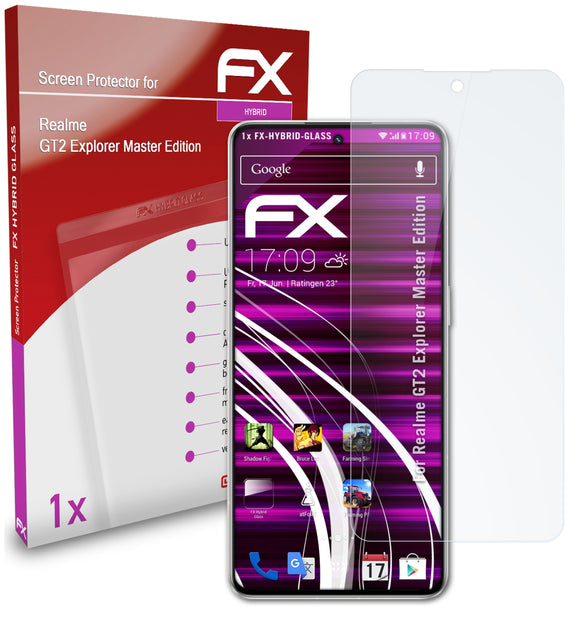 atFoliX FX-Hybrid-Glass Panzerglasfolie für Realme GT2 Explorer Master Edition