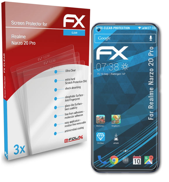 atFoliX FX-Clear Schutzfolie für Realme Narzo 20 Pro