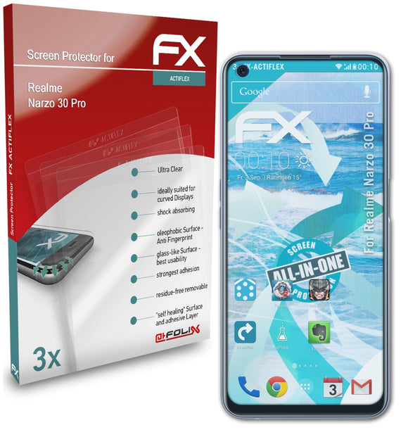 atFoliX FX-ActiFleX Displayschutzfolie für Realme Narzo 30 Pro