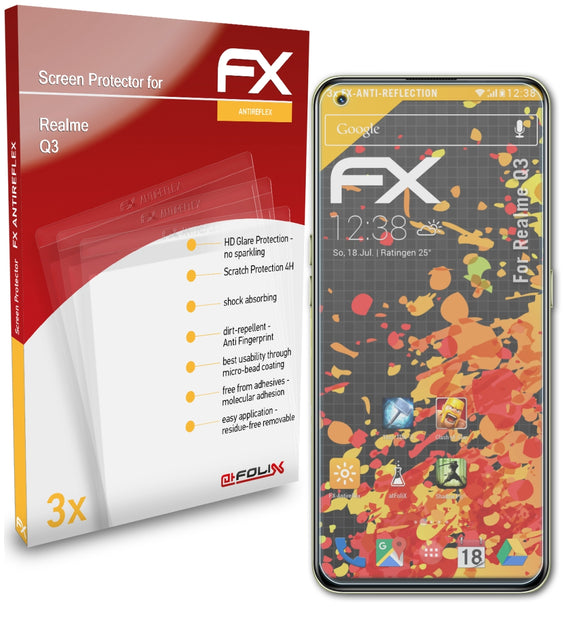 atFoliX FX-Antireflex Displayschutzfolie für Realme Q3