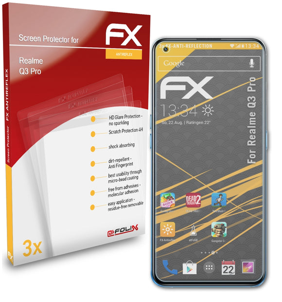 atFoliX FX-Antireflex Displayschutzfolie für Realme Q3 Pro