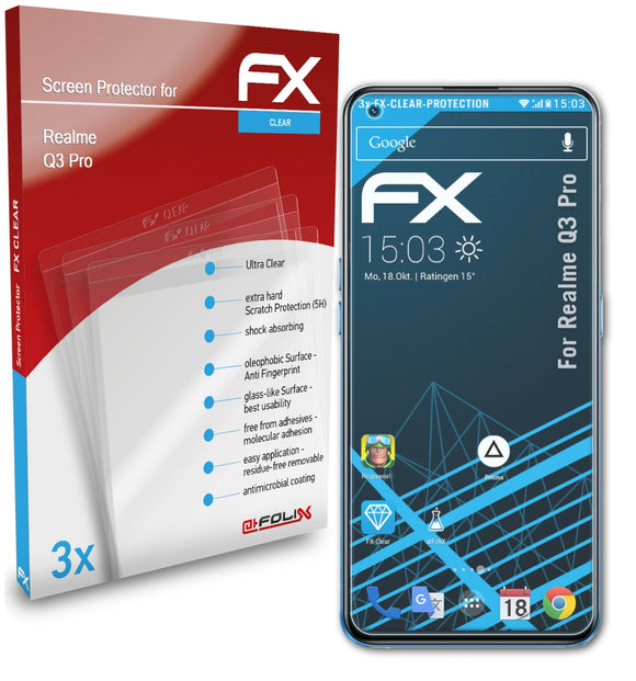 atFoliX FX-Clear Schutzfolie für Realme Q3 Pro