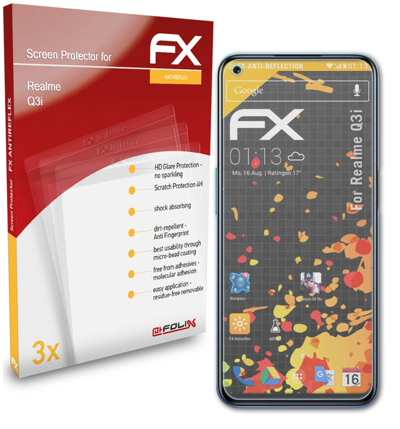 atFoliX FX-Antireflex Displayschutzfolie für Realme Q3i