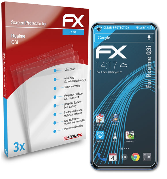 atFoliX FX-Clear Schutzfolie für Realme Q3i