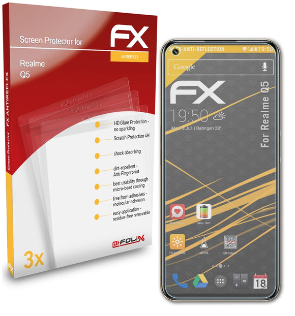 atFoliX FX-Antireflex Displayschutzfolie für Realme Q5