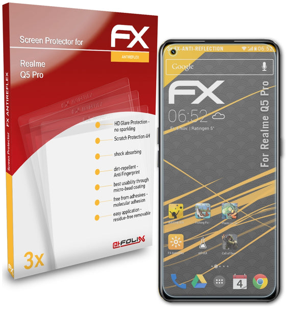 atFoliX FX-Antireflex Displayschutzfolie für Realme Q5 Pro