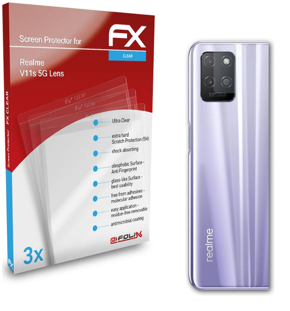 atFoliX FX-Clear Schutzfolie für Realme V11s 5G Lens