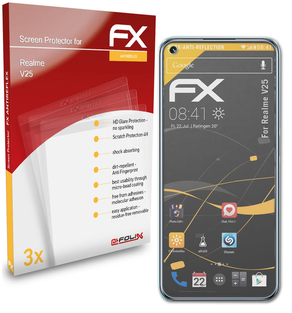 atFoliX FX-Antireflex Displayschutzfolie für Realme V25