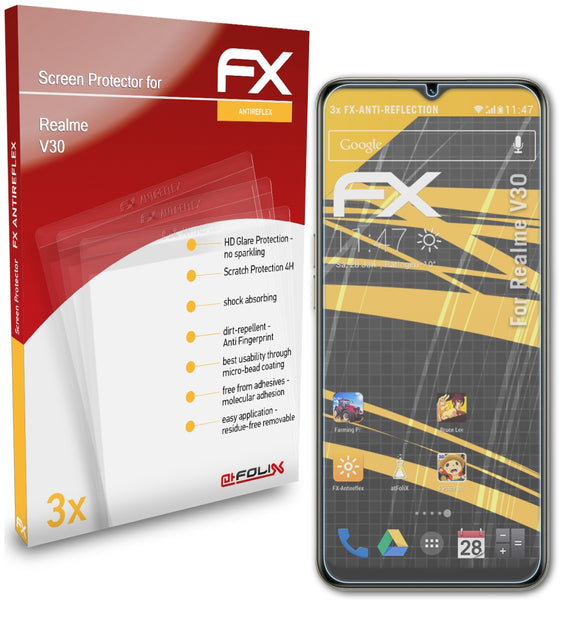atFoliX FX-Antireflex Displayschutzfolie für Realme V30