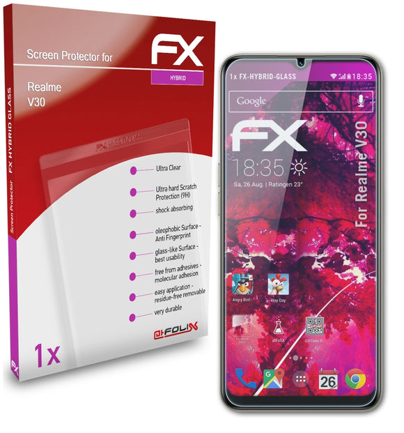 atFoliX FX-Hybrid-Glass Panzerglasfolie für Realme V30
