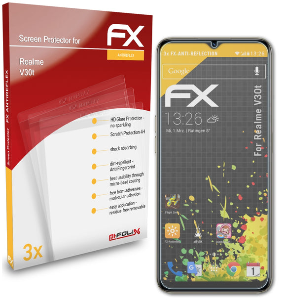 atFoliX FX-Antireflex Displayschutzfolie für Realme V30t