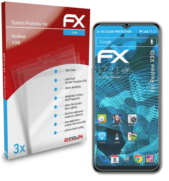 atFoliX FX-Clear Schutzfolie für Realme V30t