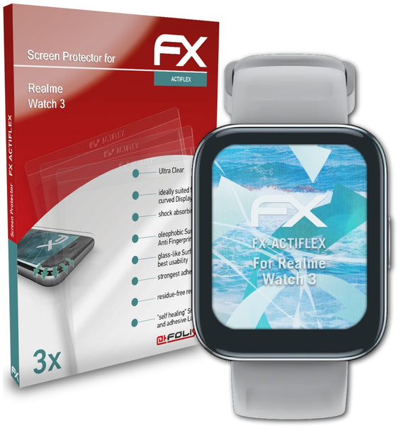 atFoliX FX-ActiFleX Displayschutzfolie für Realme Watch 3