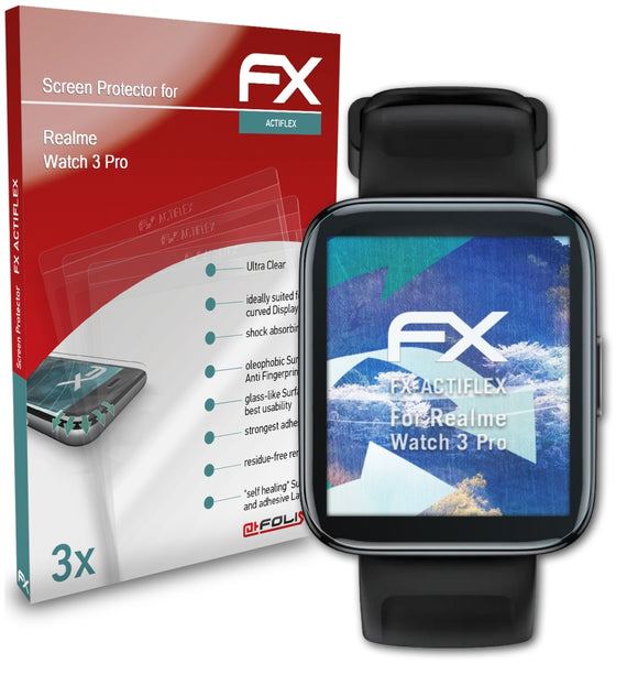 atFoliX FX-ActiFleX Displayschutzfolie für Realme Watch 3 Pro