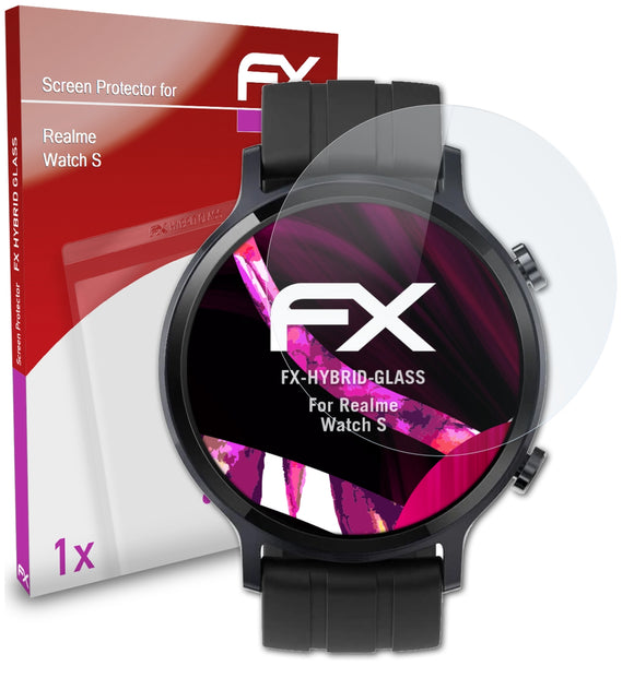 atFoliX FX-Hybrid-Glass Panzerglasfolie für Realme Watch S