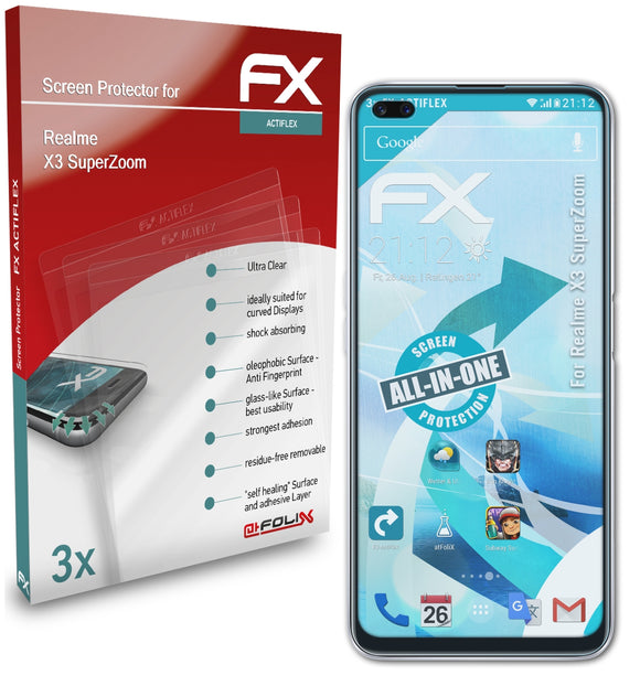 atFoliX FX-ActiFleX Displayschutzfolie für Realme X3 SuperZoom