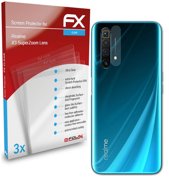 atFoliX FX-Clear Schutzfolie für Realme X3 SuperZoom (Lens)