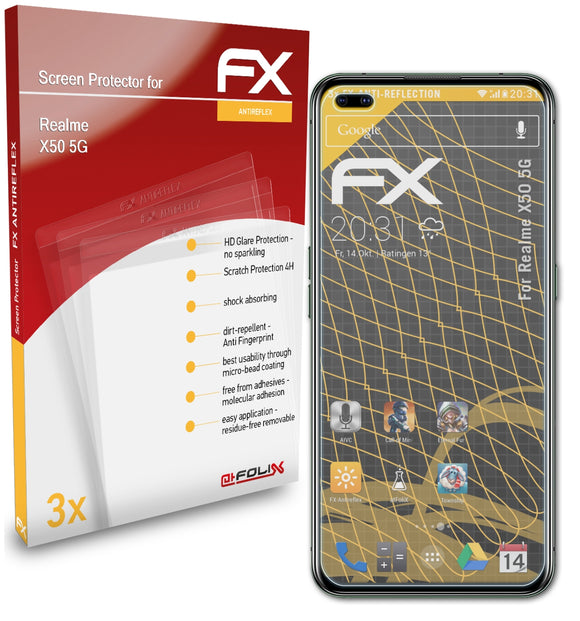 atFoliX FX-Antireflex Displayschutzfolie für Realme X50 5G