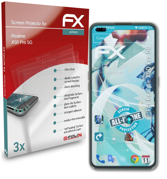atFoliX FX-ActiFleX Displayschutzfolie für Realme X50 Pro 5G