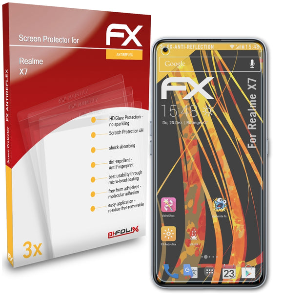 atFoliX FX-Antireflex Displayschutzfolie für Realme X7