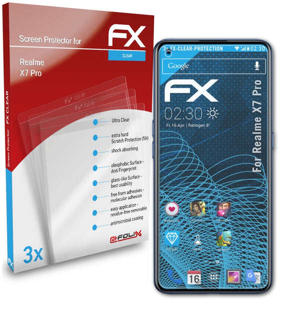 atFoliX FX-Clear Schutzfolie für Realme X7 Pro