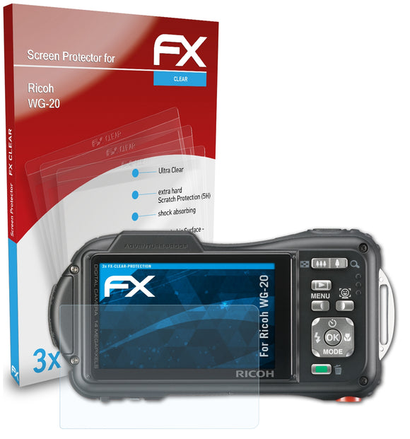 atFoliX FX-Clear Schutzfolie für Ricoh WG-20