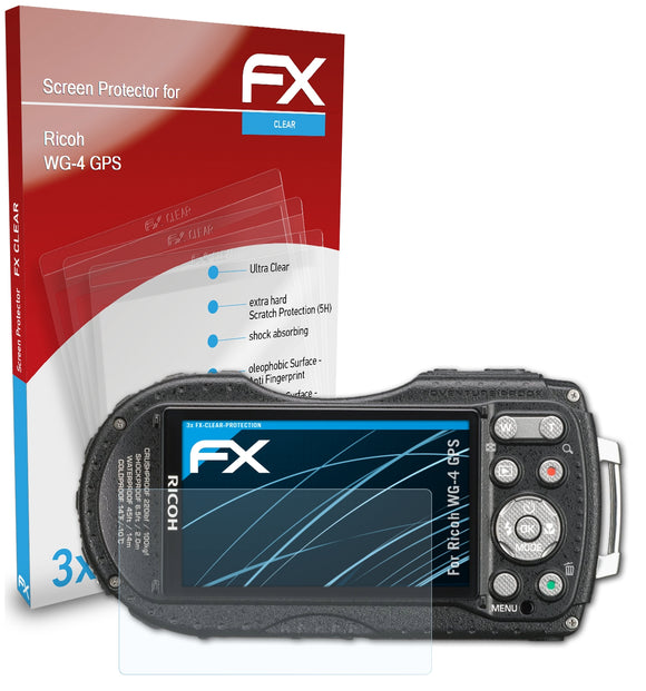 atFoliX FX-Clear Schutzfolie für Ricoh WG-4 GPS