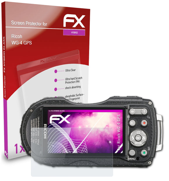 atFoliX FX-Hybrid-Glass Panzerglasfolie für Ricoh WG-4 GPS